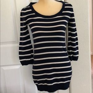 Striped navy and white sweater